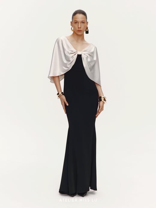 【阿芙洛之舞】光泽感披肩拼接设计鱼尾礼服长裙 商品图3