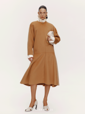 【巴洛克幕曲】绵羊毛双面呢大裙摆大衣外套