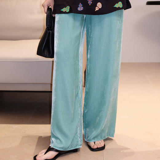 【预售7天】良木礼真丝丝绒裤（X7218） 商品图2