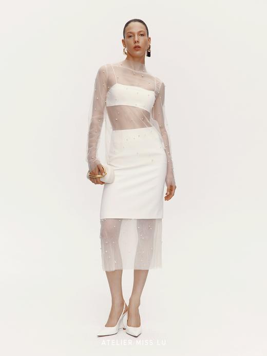 【眼泪女王】纱纱拼接直身半裙 商品图0