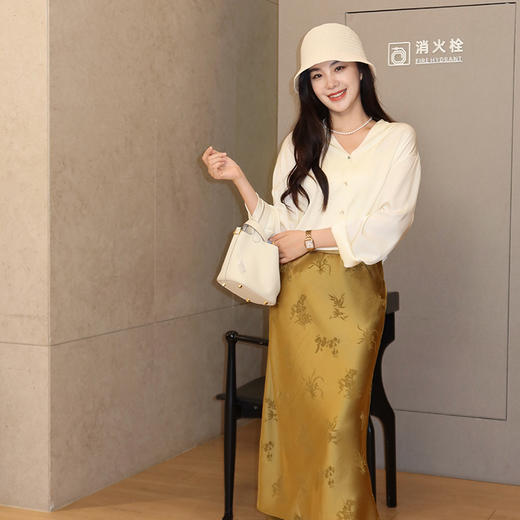 【不退不换】良木礼醋酸半裙（X7213） 商品图2