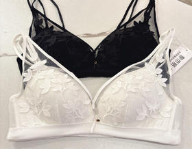 都市丽人B杯常规内衣无钢圈三排扣蕾丝文胸LB32AA