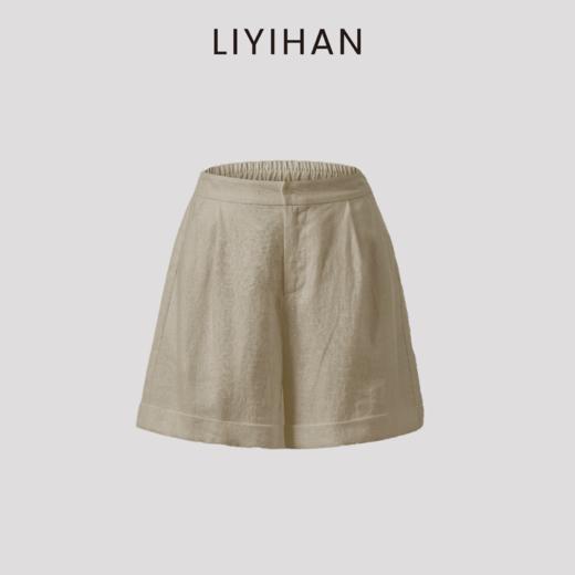 LIYIHAN亘云麻 | 25夏亚麻翻边短裤白色宽松裤子舒适透气百搭休闲 商品图5