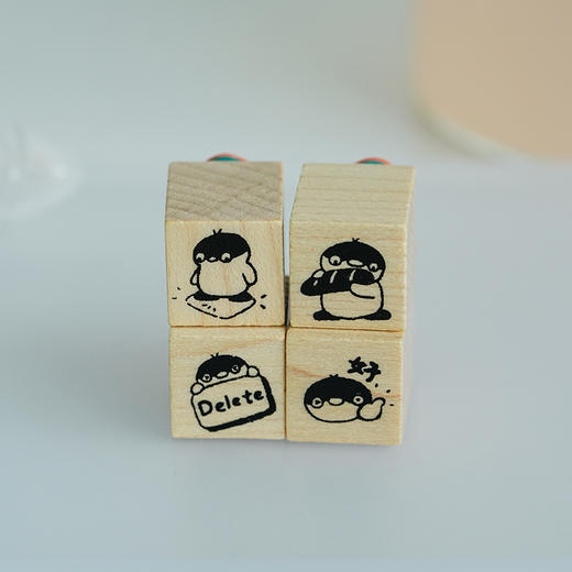 白日几何 卡乐鹅系列木头印章 单枚 生活记录 手帐可爱印章 日常 外卖 快递 商品图3