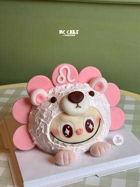 原创星座系列|labubu狮子座蛋糕（粉色）