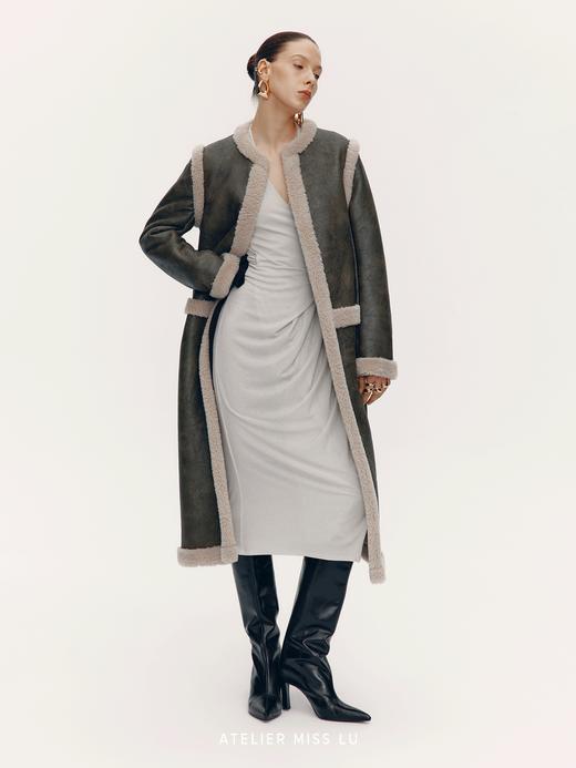 【爱丁堡绒诗】仿皮毛一体重工长款大衣外套 商品图0