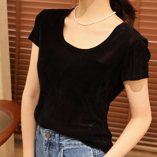 【不退不换】良木礼植绒蕾丝上衣（X7321） 商品图3