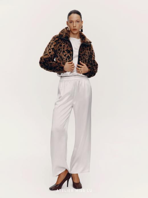 【琉璃之月】光泽感醋酸混纺直身长裤 商品图0