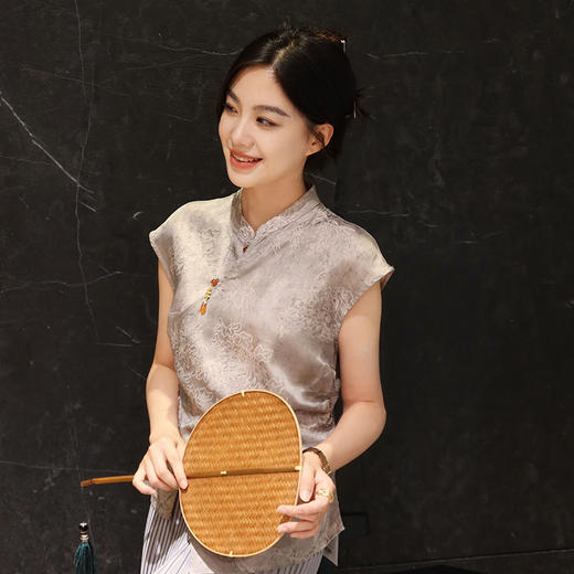 【预售7天】良木礼人丝提花小衫（X7214） 商品图0