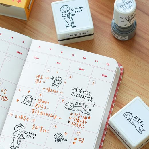 白日几何 鸡蛋仔仔系列光敏印章 三弹合集 生活记录自带油墨新品心情记录 商品图4