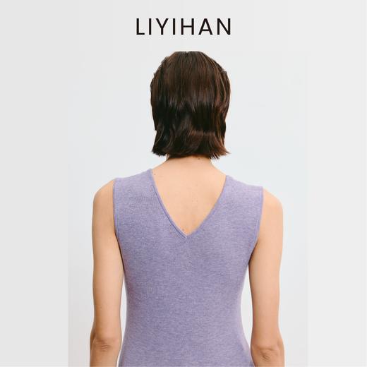 LIYIHAN李亦寒 2025秋新款时尚纯色羊毛开衫针织衫女修身背心 商品图4