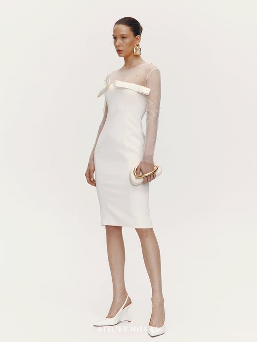 【光迹】纱纱拼接蝴蝶结收腰连衣裙 商品图3