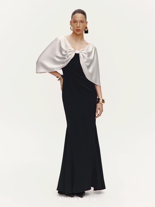 【阿芙洛之舞】光泽感披肩拼接设计鱼尾礼服长裙 商品图1
