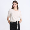 EITIE爱特爱夏季新款设计感镂空修身显瘦舒适百搭纯色短袖抽绳针织衫7801505 商品缩略图7