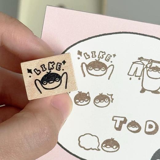 白日几何 卡乐鹅系列鹅的慢生活diy木头印章单枚生活记录手帐素材 商品图2