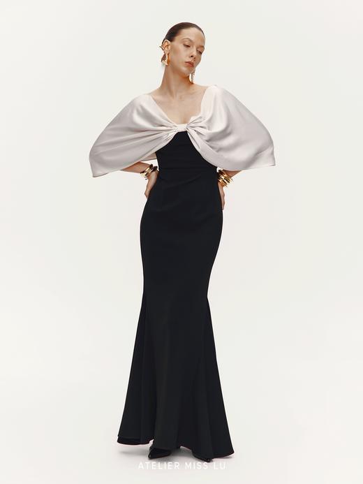 【阿芙洛之舞】光泽感披肩拼接设计鱼尾礼服长裙 商品图2