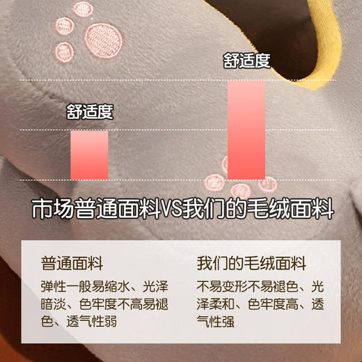 自然醒冰丝抱抱猫V型午睡枕女生午休睡觉神器小学生儿童桌上枕头专用QYL 商品图3