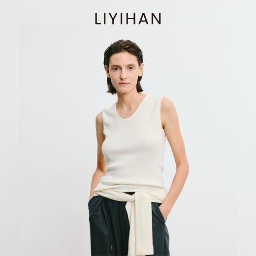 LIYIHAN李亦寒 2025秋新款时尚纯色羊毛开衫针织衫女修身背心 商品图2