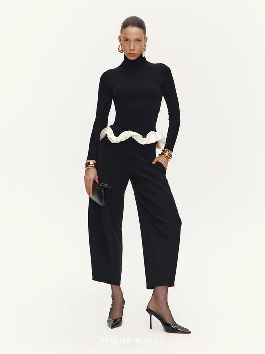 【戏剧之王】艺术感弯刀廓形长裤 商品图3