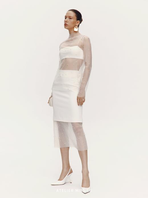 【眼泪女王】纱纱拼接直身半裙 商品图2