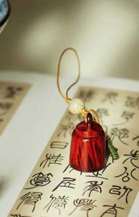 称心如意°圆柱形紫檀印章挂件