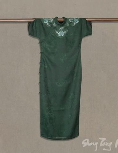 盛唐牡丹盛奢系列|真丝香云纱手绣旗袍裙 商品图0