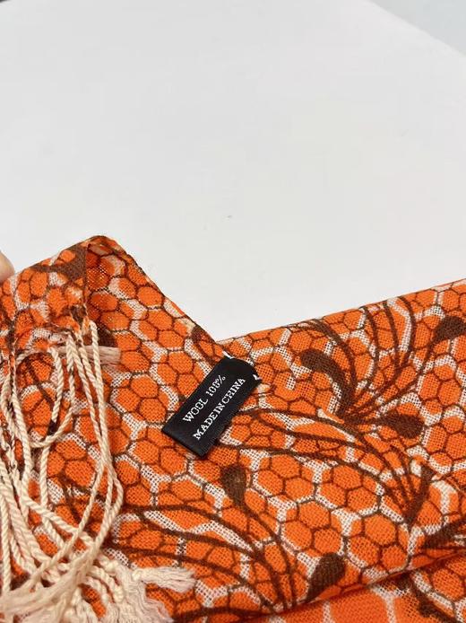 ｛特卖｝100%羊毛围巾花型二十一桔色五边形～喜出 商品图2