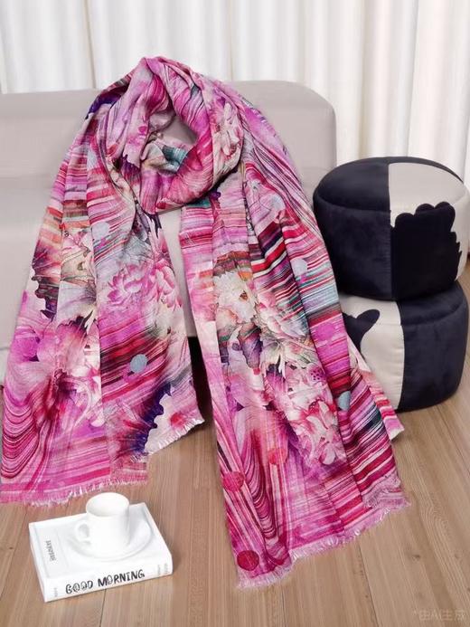 ｛特卖｝50%羊毛➕50%天然再生纤维 羊毛围巾花型八粉莲花～喜出 商品图1