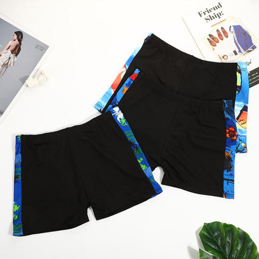 【100-210斤可选】泳裤男款速干防尴尬游泳裤男士平角牛奶丝泳裤泳池温泉泳衣/件颜色随机 商品图1