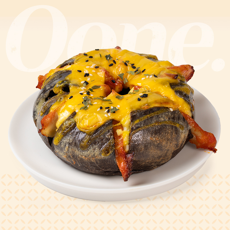 K黑金腿排芝士贝果