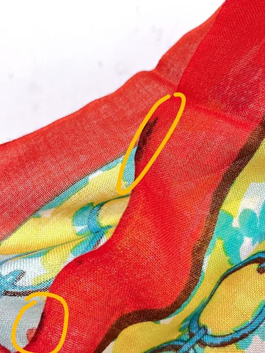 ｛特卖｝（边有些染色）100%羊毛围巾花型三十一橙色花卉元素～喜出 商品图3