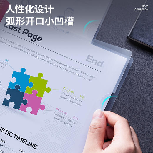 得力63102抽杆夹25大背宽A4大容量三角拉杆夹透明文件夹书皮试卷资料夹/个 商品图3