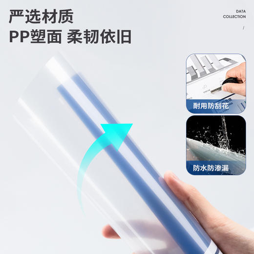 得力63102抽杆夹25大背宽A4大容量三角拉杆夹透明文件夹书皮试卷资料夹/个 商品图2