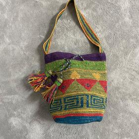 【预售7天，不退不换】良木礼拉菲草彩条包（00810）