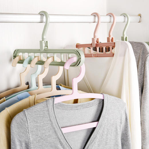 多功能衣架九孔出差必备晾衣神器便携旅游酒店晾晒挂架折叠晾衣架/个（颜色随机） 商品图1