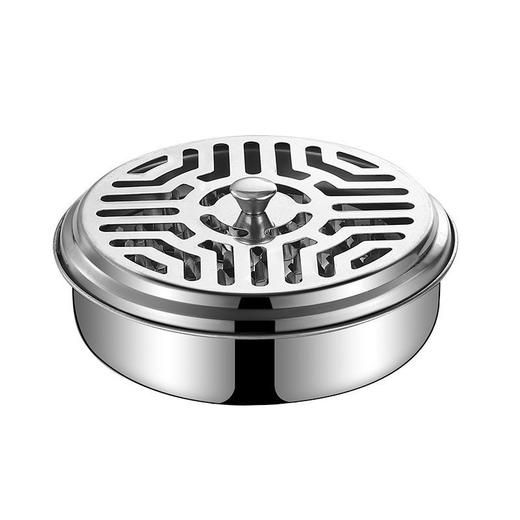 不锈钢蚊香盘托盘支架家用带盖接灰盘防火防烫创意香炉户外蚊香盒1个 商品图1