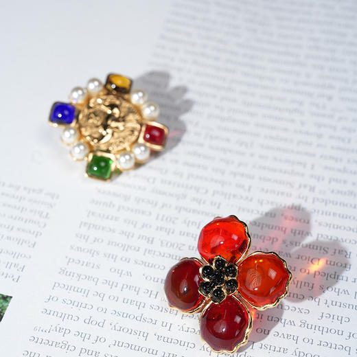 订购4个月到｜Gripoix Paris-Poppy Flower-耳环［法国设计师］ 商品图4