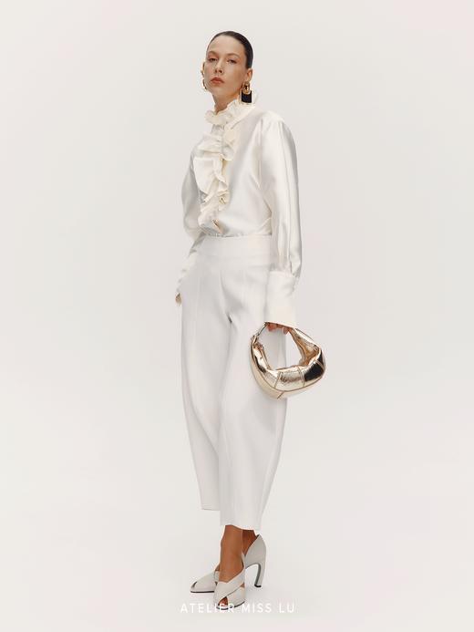 【戏剧之后】艺术感弯刀廓形长裤 商品图0