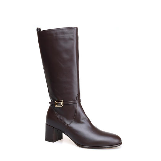 豪麟名鞋进口迪嘉女鞋长靴羊皮革W25269咖啡色 商品图0