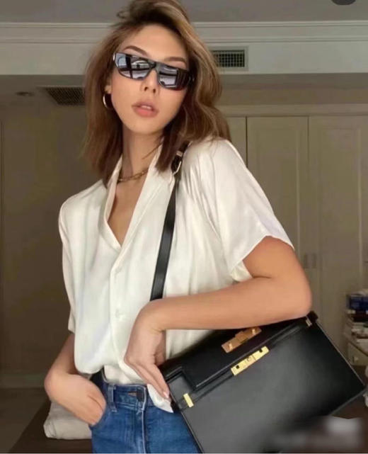 YSL 曼哈顿 box牛皮 中号 黑金 单肩包 商品图1