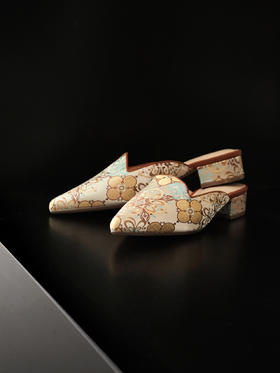 盛唐婧 |衡芜-新中式手工羊皮粗跟穆勒鞋-橘色(特殊商品不退不换)-[特价品]