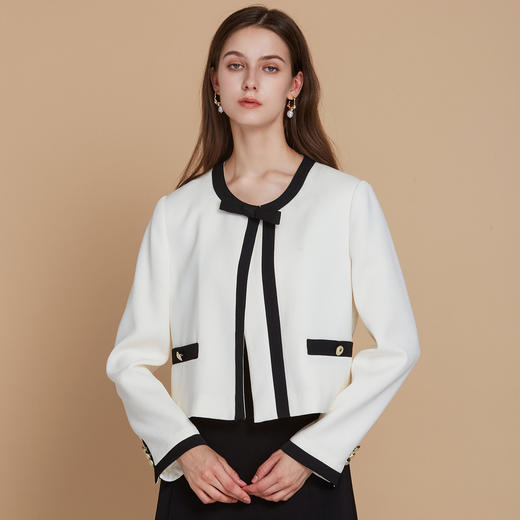 EITIE爱特爱气质小香风高级感撞色秋季新款短外套C2503812 商品图1