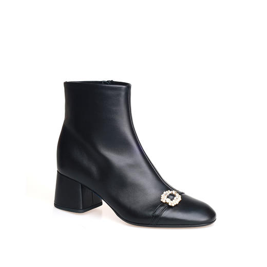 豪麟名鞋LORIBLU女鞋短靴羊皮革6AKTGE70A黑色 商品图0