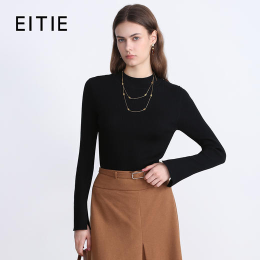 EITIE爱特爱秋季新款舒适半高领百搭打底基础针织衫7501206 商品图1