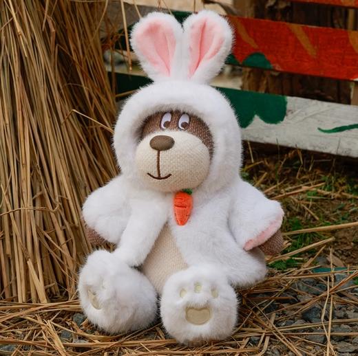 小熊汉斯萌萌兔黛丝--（坐式白色） 商品图0