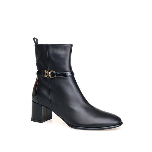 豪麟名鞋进口迪嘉女鞋短靴羊皮革W25488黑色 商品图0