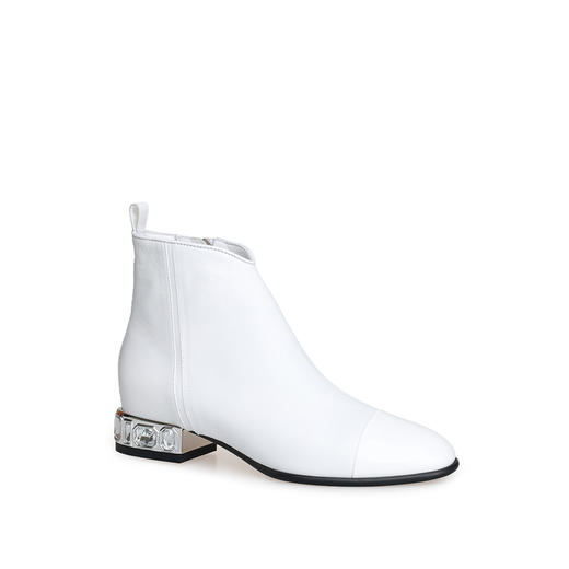 豪麟名鞋进口迪嘉女鞋短靴羊皮革W25232白色 商品图0