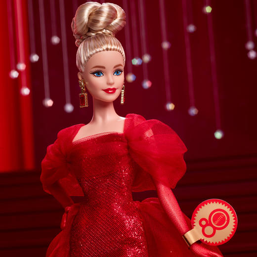 芭比JBJ17美泰80周年纪念款娃娃（典雅金发） 商品图2