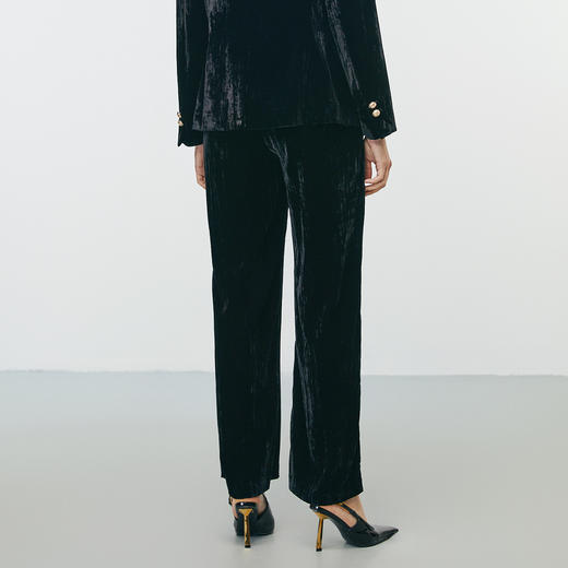 EITIE爱特爱利落干练高腰显瘦时尚通勤直筒休闲裤秋季新款7905608 商品图4