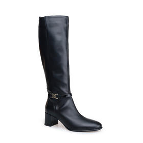 豪麟名鞋进口迪嘉女鞋长靴羊皮革W25270黑色